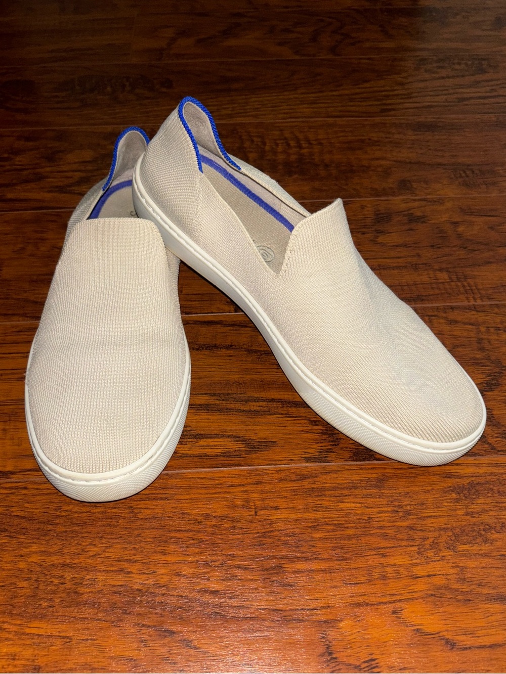 Rothy's The Original Slip On Sneaker Sand Beige Cream Knit Canvas Slide-on Shoes